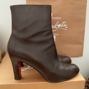 Brown Christian Louboutin leather boots